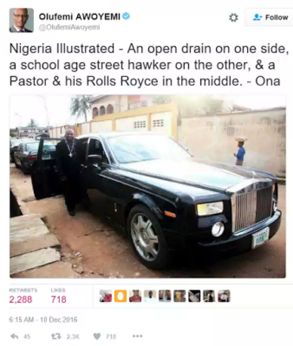 Reactions Trail This Viral Photo Showing An Open Drain, A Street Hawker, A Pastor